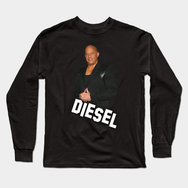 Vin Diesel - Inscription Diesel - Digital art #8 Long Sleeve T-Shirt by Semenov